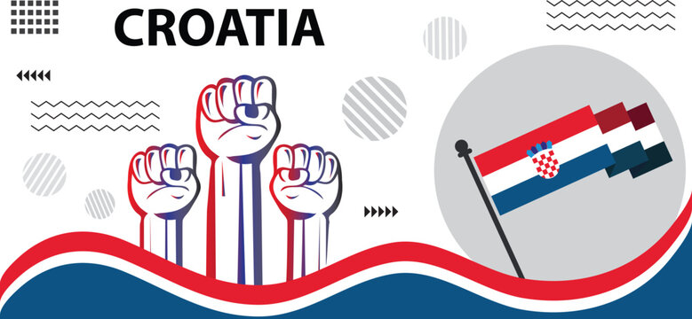 Croatia national day banner with flag colors background.national day template design vector image..eps
