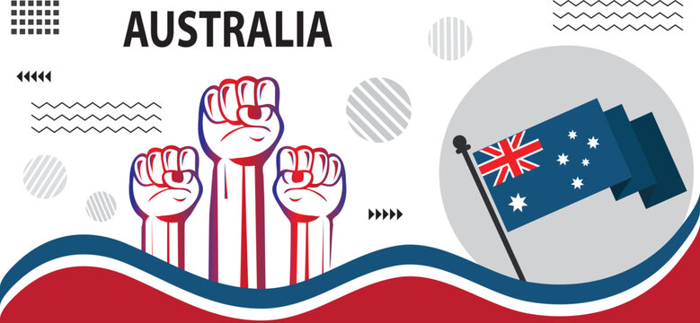 Australia national day banner with Australian flag colors ,national day template design vector image. Australian creative banner design..eps