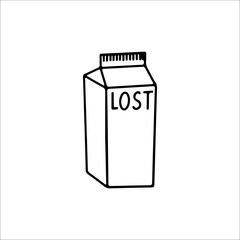 vector illustration of boxed milk