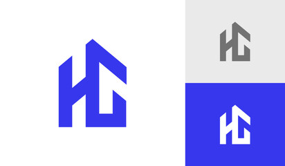Letter HG house logo design