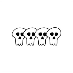 concept skull doodle illustration vector