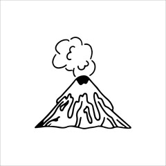 vector illustration of an erupting volcano