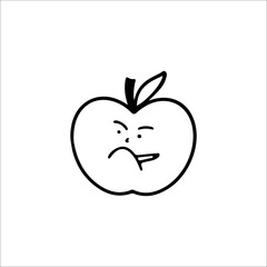 vector illustration of cute apple doodle