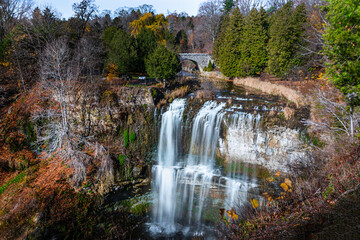  Spencer Gorge Conservation Area- Webster's Falls in Hamilton, Ontario Canada, Fall season