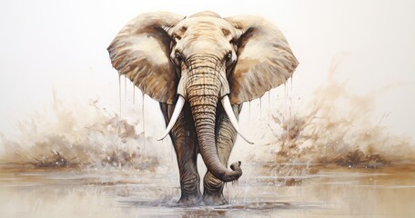 elephant animal wildlife safari mammal - obrazy, fototapety, plakaty