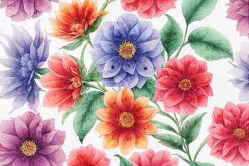 Beautiful colorful watercolor floral illustration