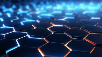Hexagonal shaped blue technology background image