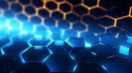 Obraz na płótnie Canvas Hexagonal shaped blue technology background image