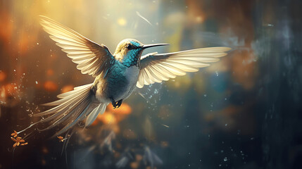 Fabled Flight: Hummingbird in an Otherworldly Realm