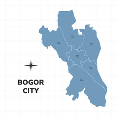 Bogor city map illustration. Map of cities in Indonesia
