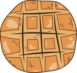 Bread Melon Loaf Basket Illustration Graphic Element Art Card