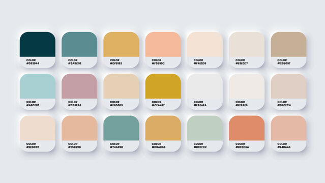 Color Palette, Colour Swatches in RGB, HEX Colors, Bright Colour in HEX Codes Catalog, Paint Palette, Colorful Tones
