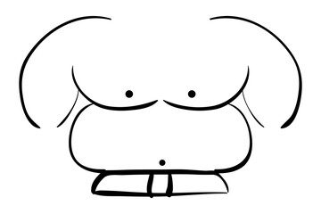 vector simple doodle hand draw sketch fat man
