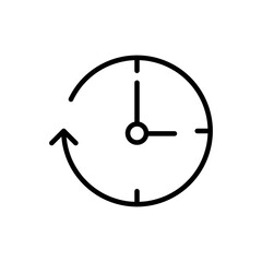 clock arrowicon vector, liner flat icon on white background..eps