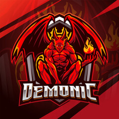 Demonic esport mascot logo design © JAMEN 