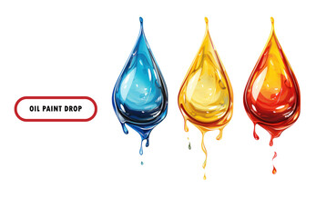 drop of color paint  transparent background - obrazy, fototapety, plakaty