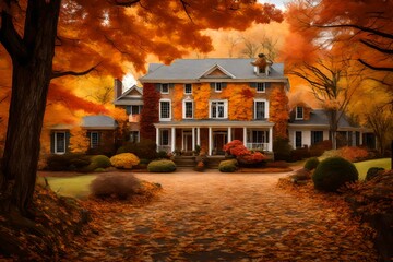 old house in autumn