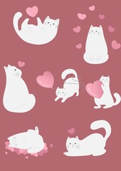 pattern with cats and birds