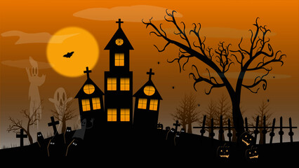 spooky halloween night concept 