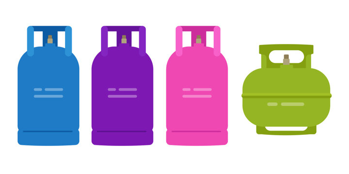 LPG Liquefied petroleum gas household natural cooking bottle container green blue purple and pink color