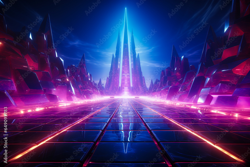 Wall mural Modern futuristic neon gaming background