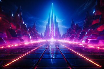 Modern futuristic neon gaming background