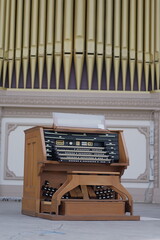 old piano, organ, balboa park, san diego, spreckels pavilion