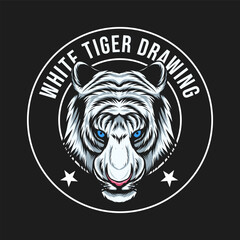 White tiger head logo illustration