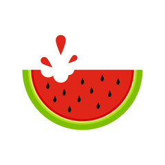 Vector red watermelon and seeds, natural soft background