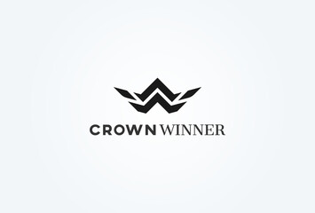 Letter W Crown logo. Crown with letter W combination. Flat Vector Logo Design Template. vector illustration