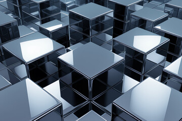 Abstract background of metallic cubes wallpaper