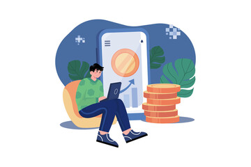 Bitcoin Currency Illustration concept on white background