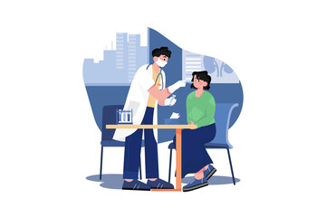 Doctor Doing Corona Test of The Girl