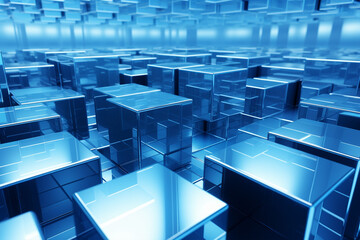 Obraz premium Abstract background of metallic cubes wallpaper