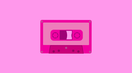 Fototapeta premium pink vintage retro cassette tape