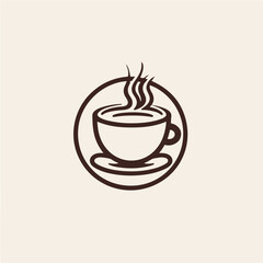 simple logo of a cup of coffee, vector art