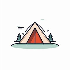 simple logo of tent , vector art