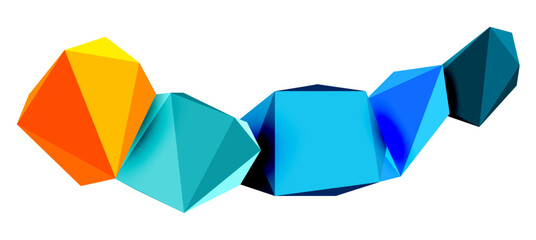 Abstract low poly stone design. Geometric 3d vector design element