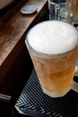 Cold beer in a beer cup