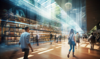 Large Modern Library at University. Generative ai - 649097132