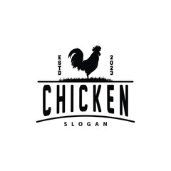 Chicken Logo, For Roast Chicken Restaurant, Farm Vector, Simple Minimalist Design For Restaurant Food Business