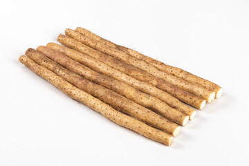 fresh Chinese yam isolated on white background