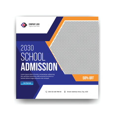 2030 school admission social media post template design, creative post template 