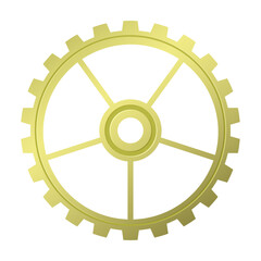 Obraz premium Vector decorative shiny metal gears on white background