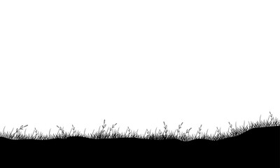 Vector reeds in meadow grass panoramic background design