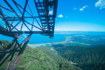 ロープウェイから見える琵琶湖の景色