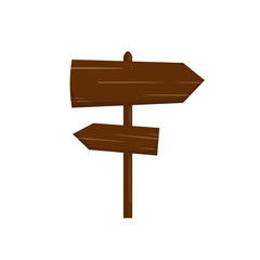 An illustration of wooden direction sign