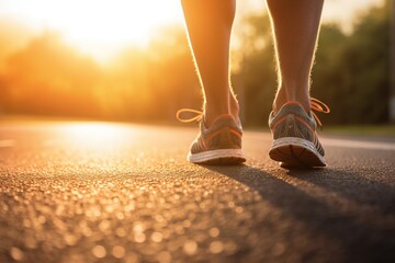 Runner athlete running at sunrise. fitness jogging workout wellness concept.