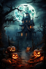 Haunted House Halloween Background