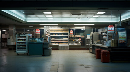 empty convenient store at night